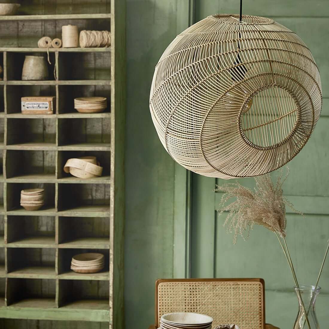 Luna Hanging lamp Sphere Naturel - Raw Materials