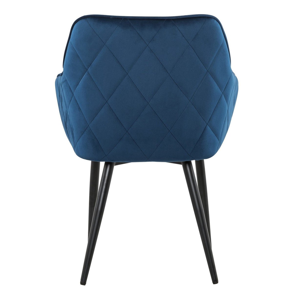Luxe Fluwelen Eetkamerstoel met Armleuningen – Modern Chic – Blauw/Zwart - SalesFever - Casanovio