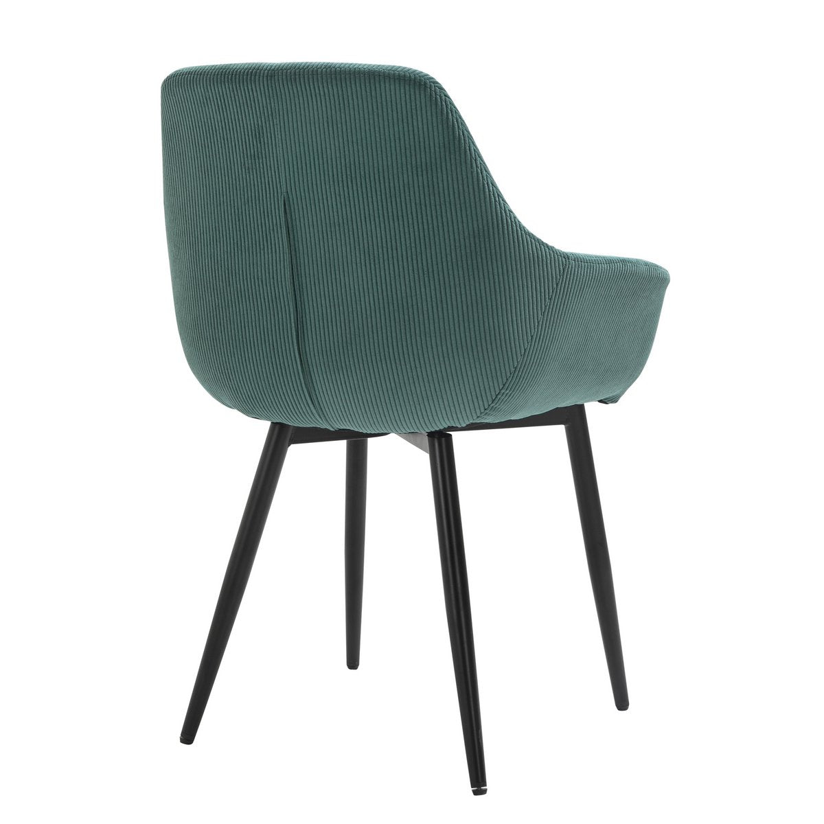 Moderne Eetkamerstoel Groen – Corduroy-Look & Zwart Frame – Set van 2 - SalesFever - Casanovio