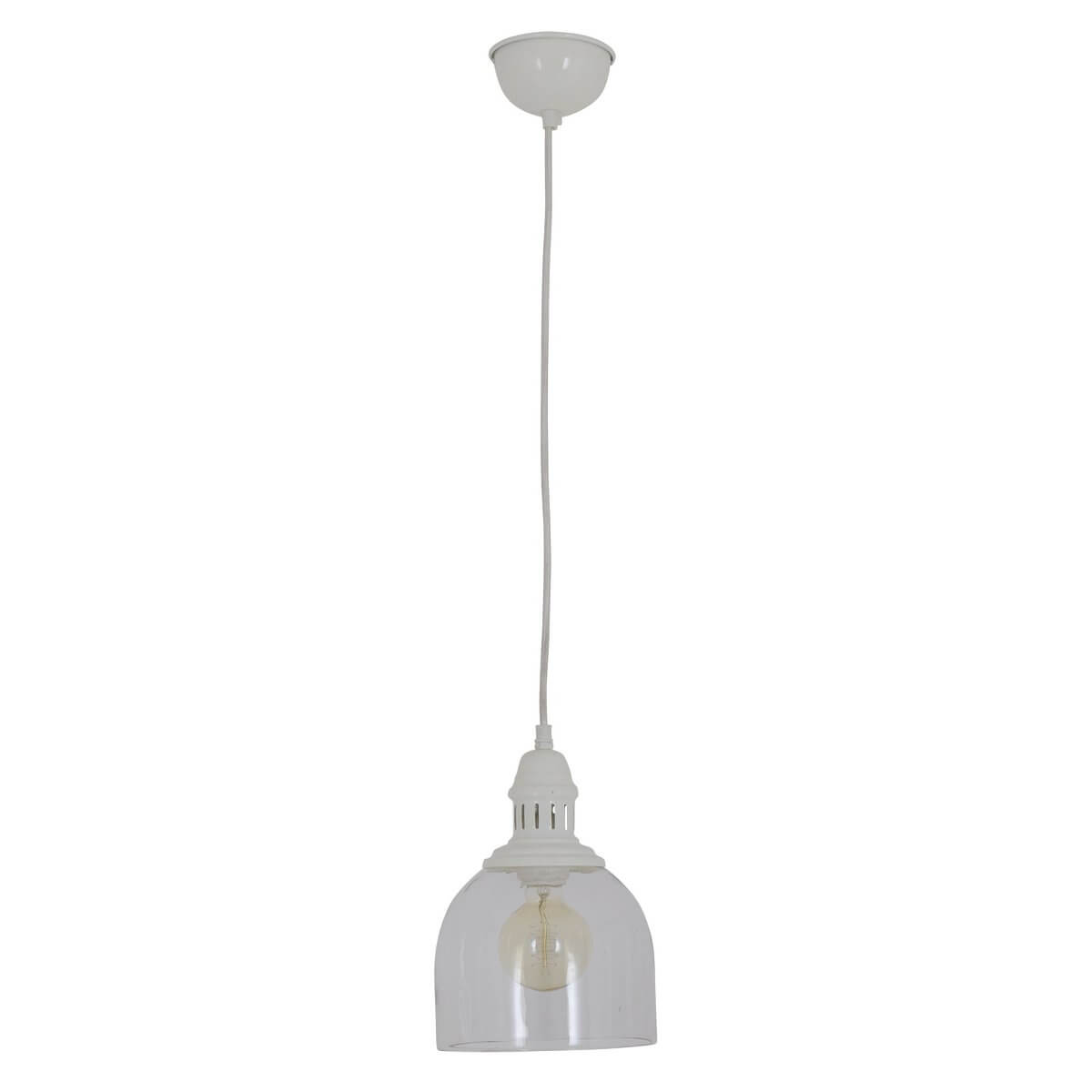 Mumbai hanglamp wit glas - met metalen frame - 18,5 × 18,5 × 110 cm
