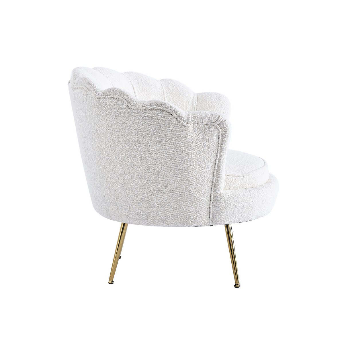 Muschelsessel mit Bouclé Stoff - SalesFever