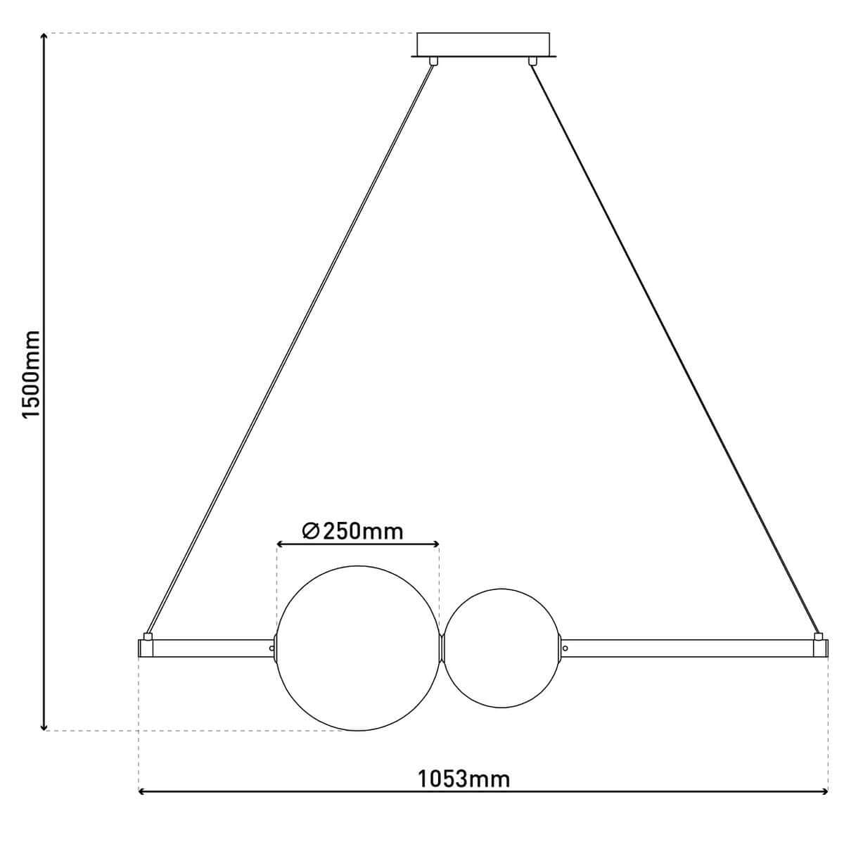 NOVA hanglamp wit chroom - met rookglas - 105,3 × 25 × 150 cm