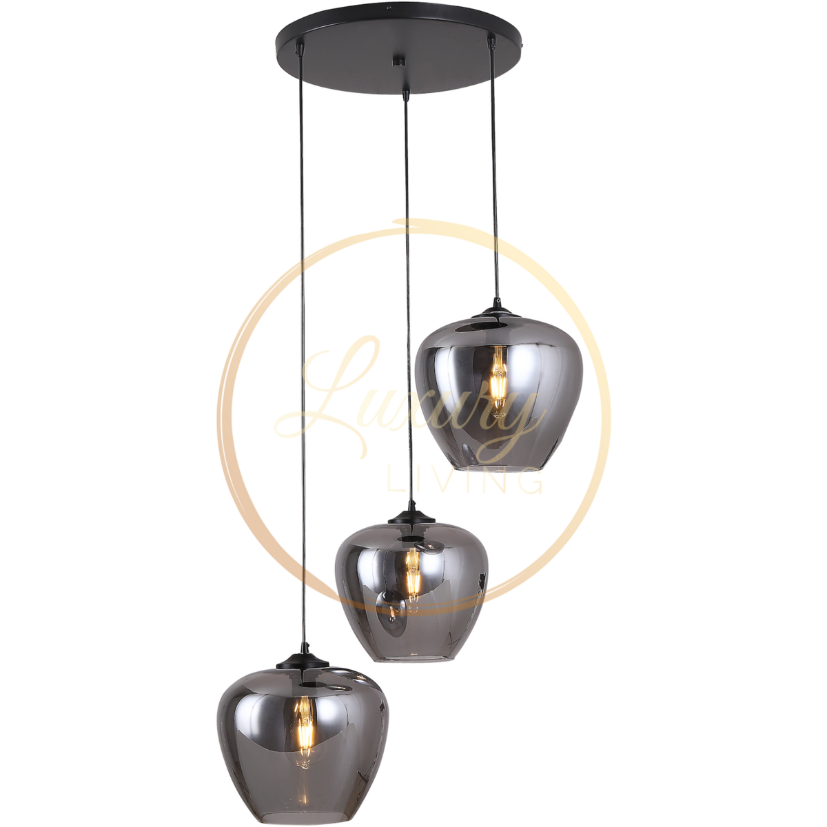 Olivia Hanglamp 3-Licht Rond - Luxury Living B.V. - Casanovio