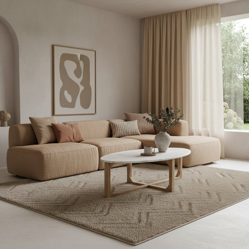 Ovale marmeren salontafel - Wit - 120x60x38 cm - Raw Materials