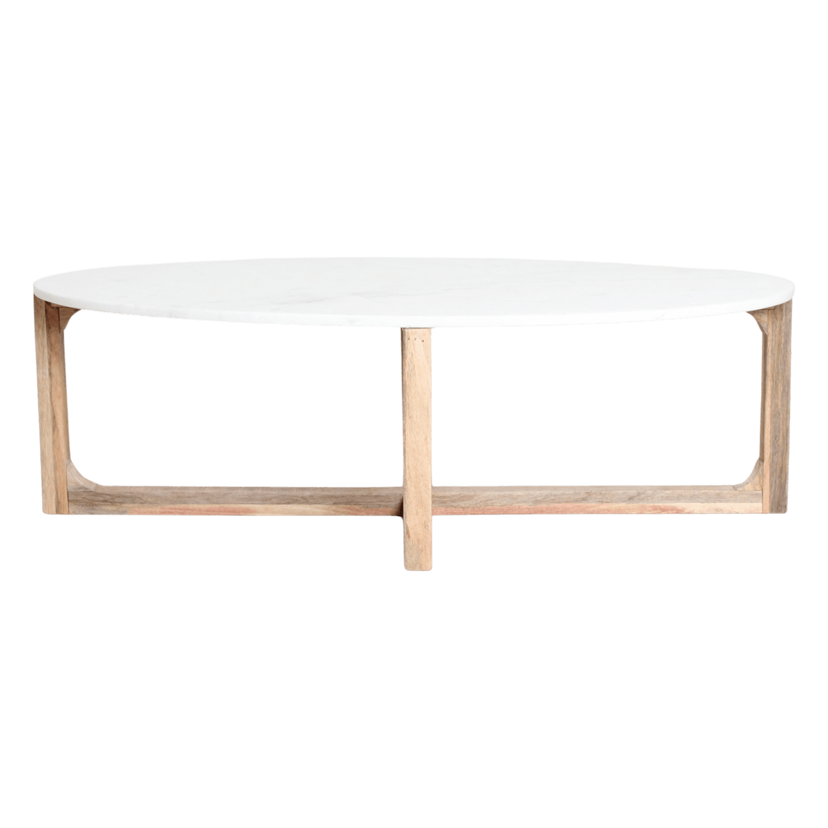 Ovale marmeren salontafel - Wit - 120x60x38 cm - Raw Materials