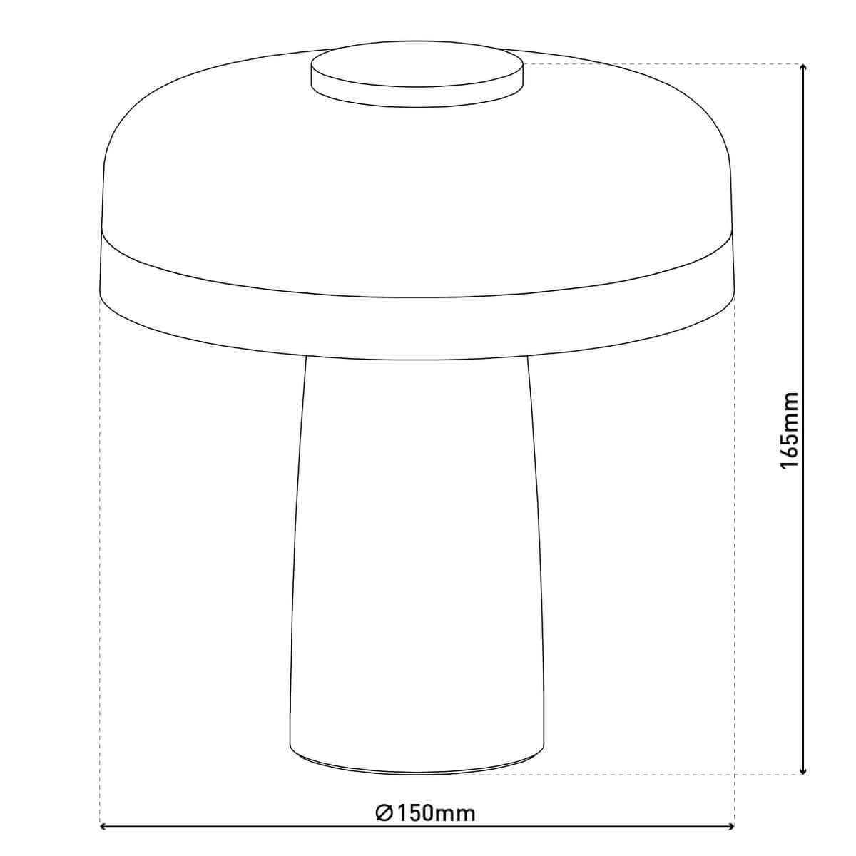 Pilu draadloze tafellamp wit metaal - dimbaar met touch - Ø 15 × 16,5 cm