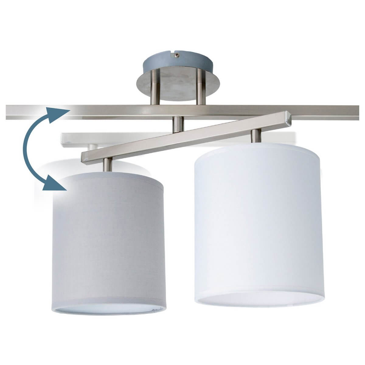 Plafondlamp met verstelbare kappen grijs wit - E27 - 82 × 29 × 33 cm