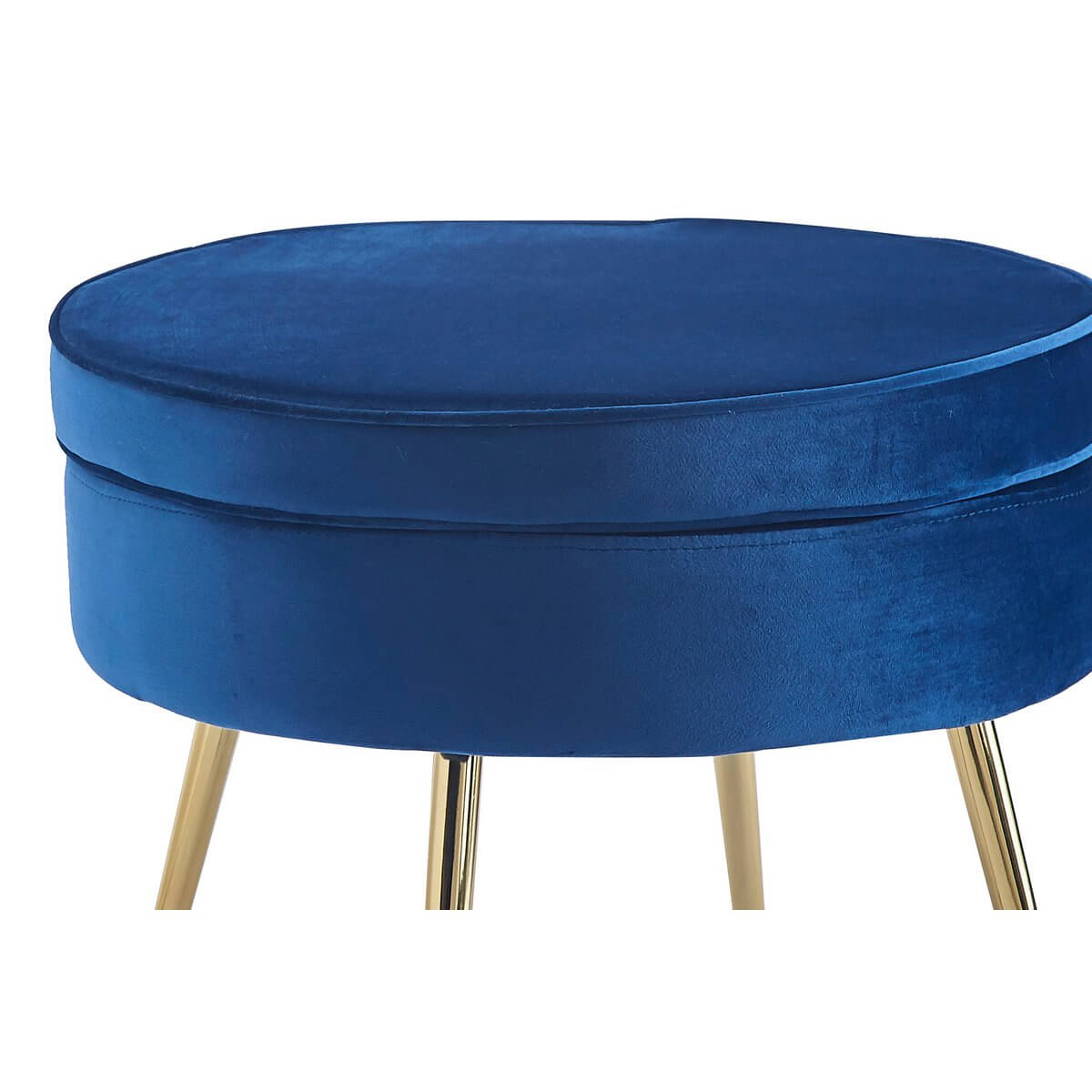 Sitzpouf rund aus Samt Dunkelblau - SalesFever