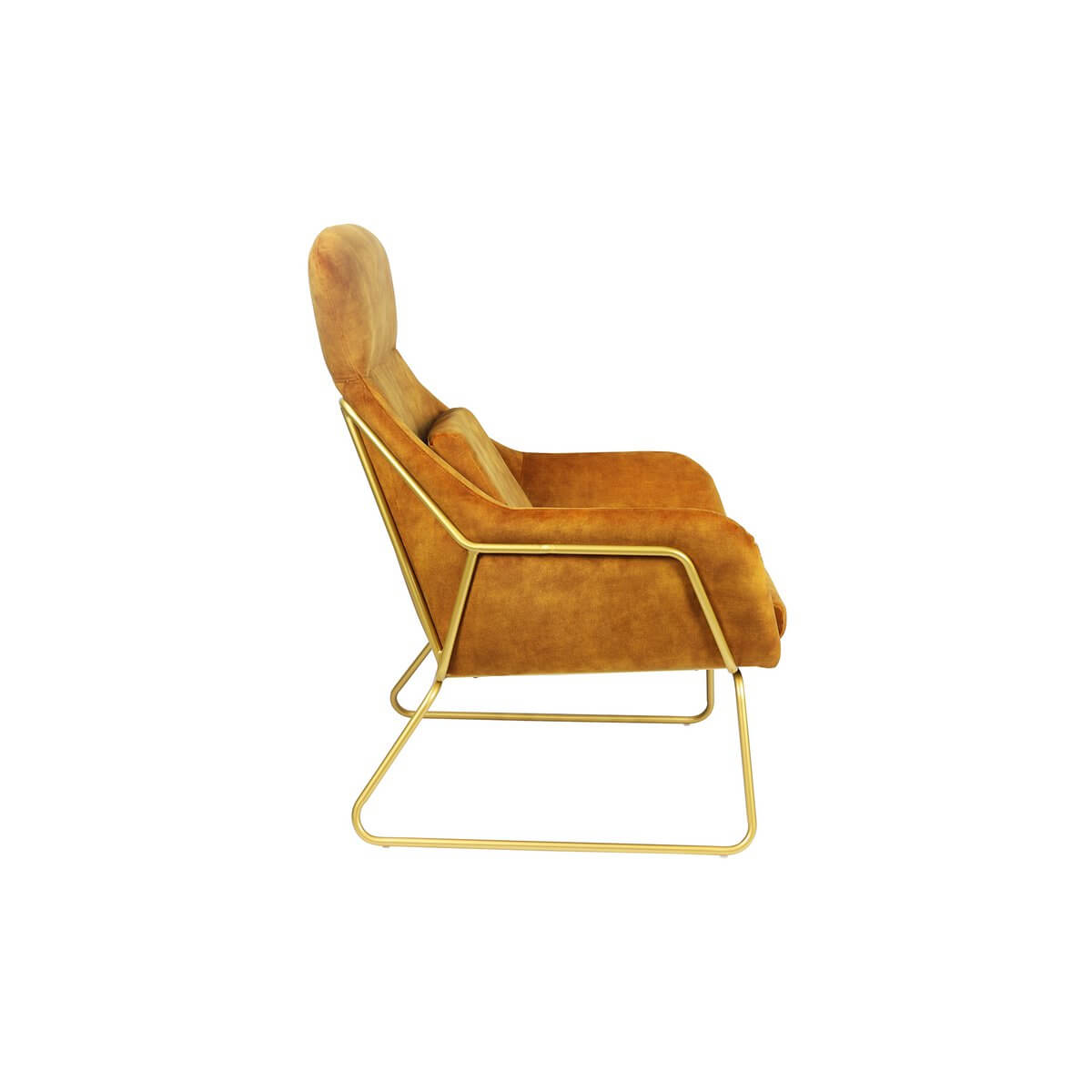 Relax armchair made of gold velvet velor - SalesFever