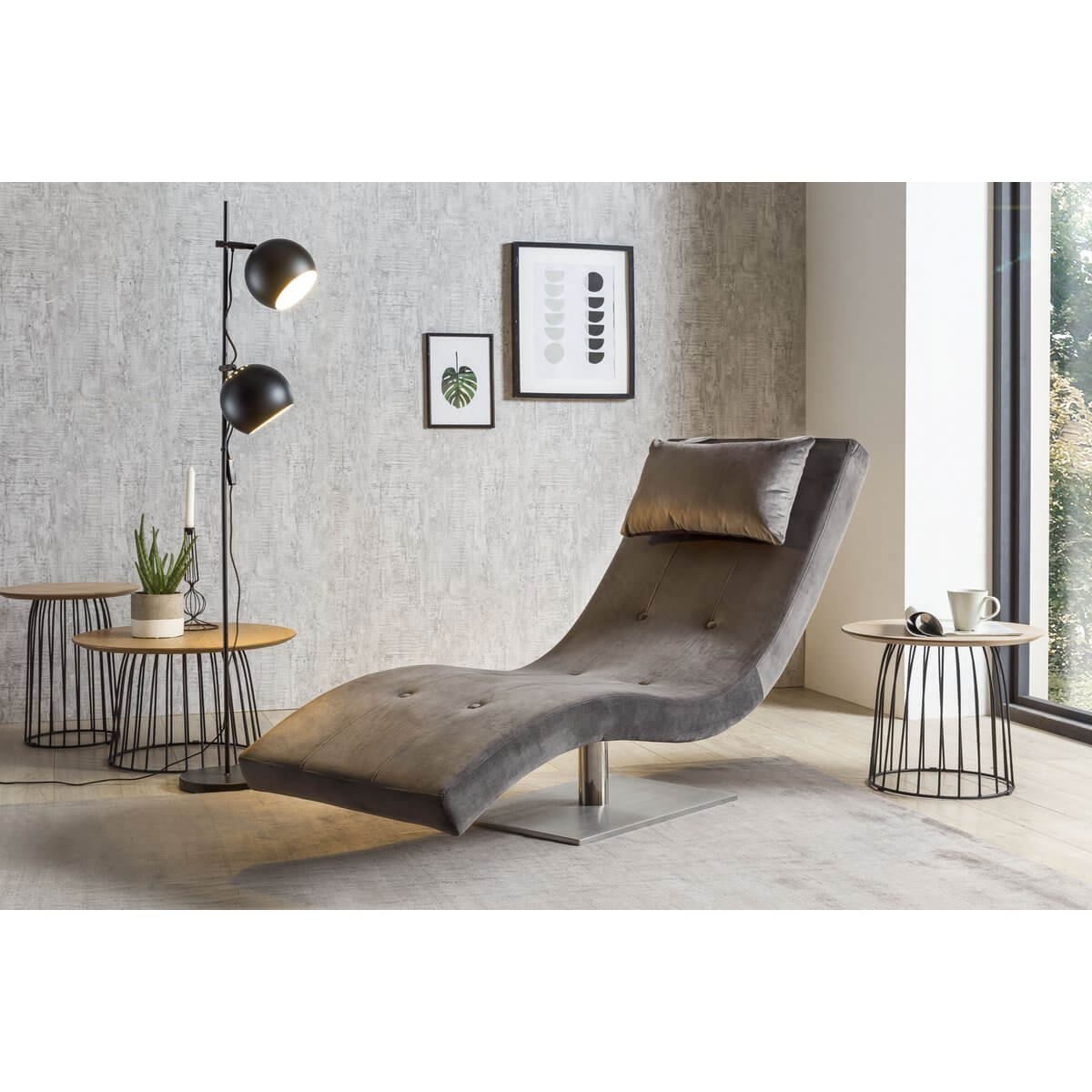 Relax lounger velvet grey - SalesFever
