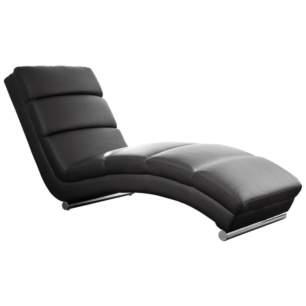 Relaxation lounger black imitation leather look - SalesFever