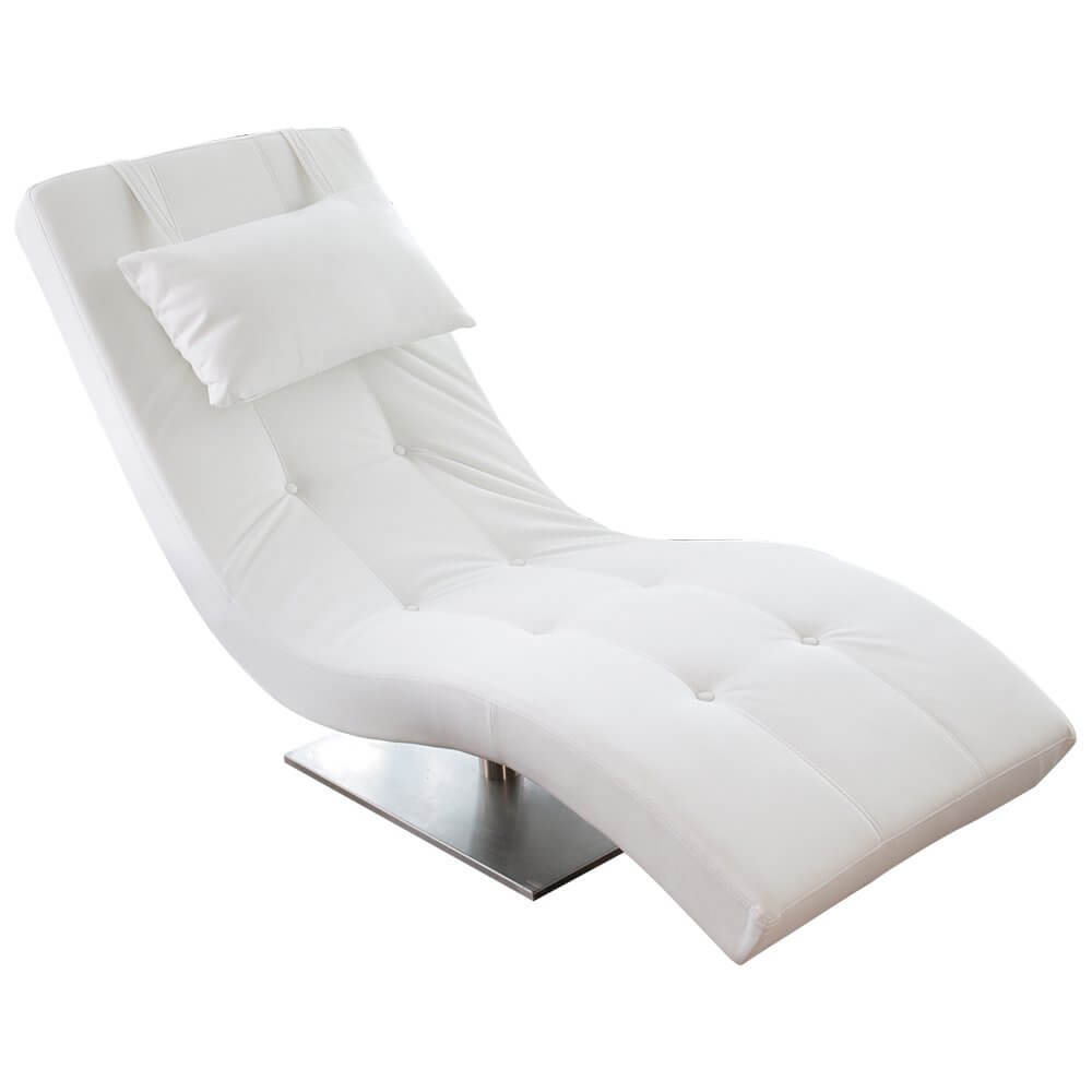 Relaxation lounger white imitation leather look - SalesFever