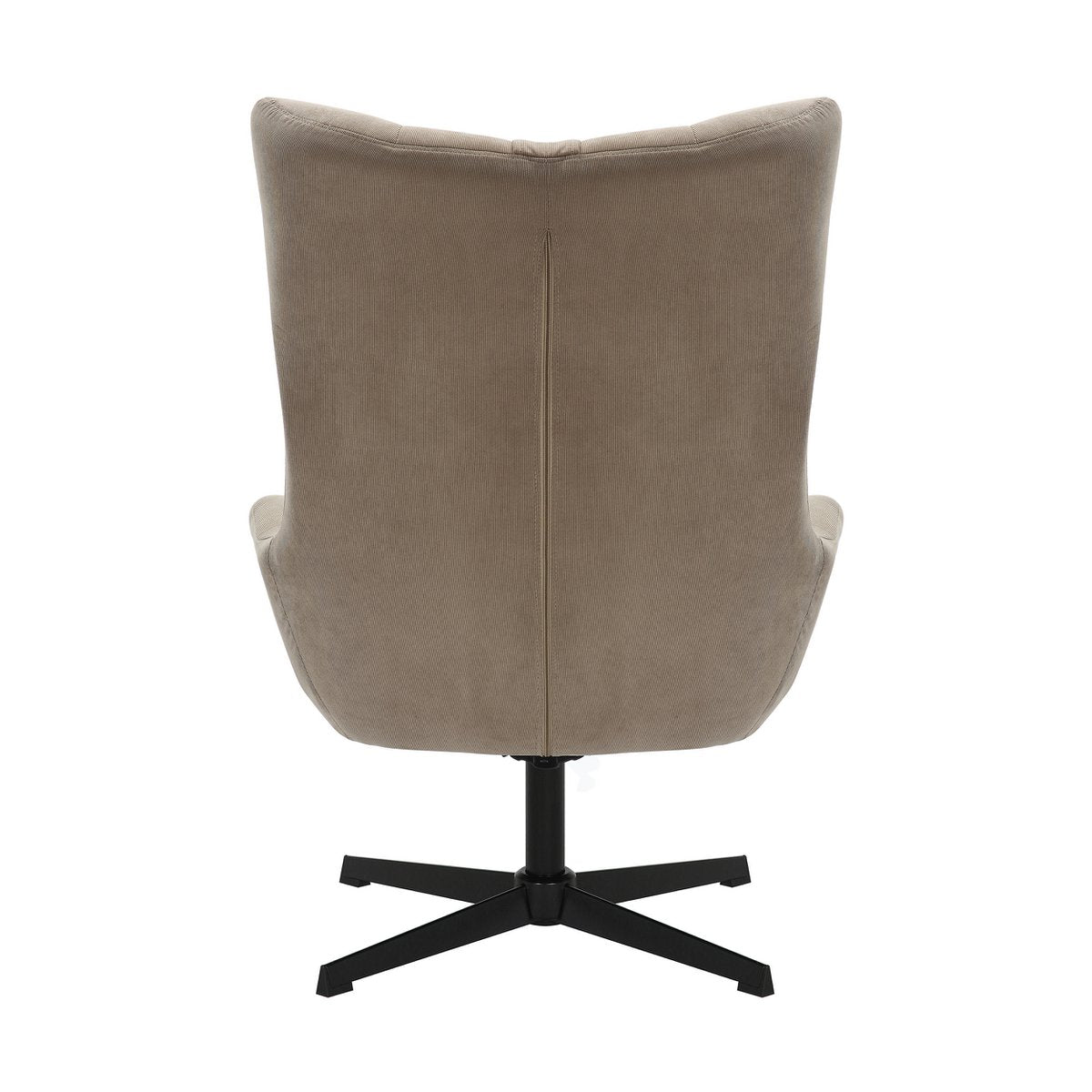 Relaxstoel Bruin met Hocker – Corduroy-Look met Zwart Metalen Frame - SalesFever - Casanovio