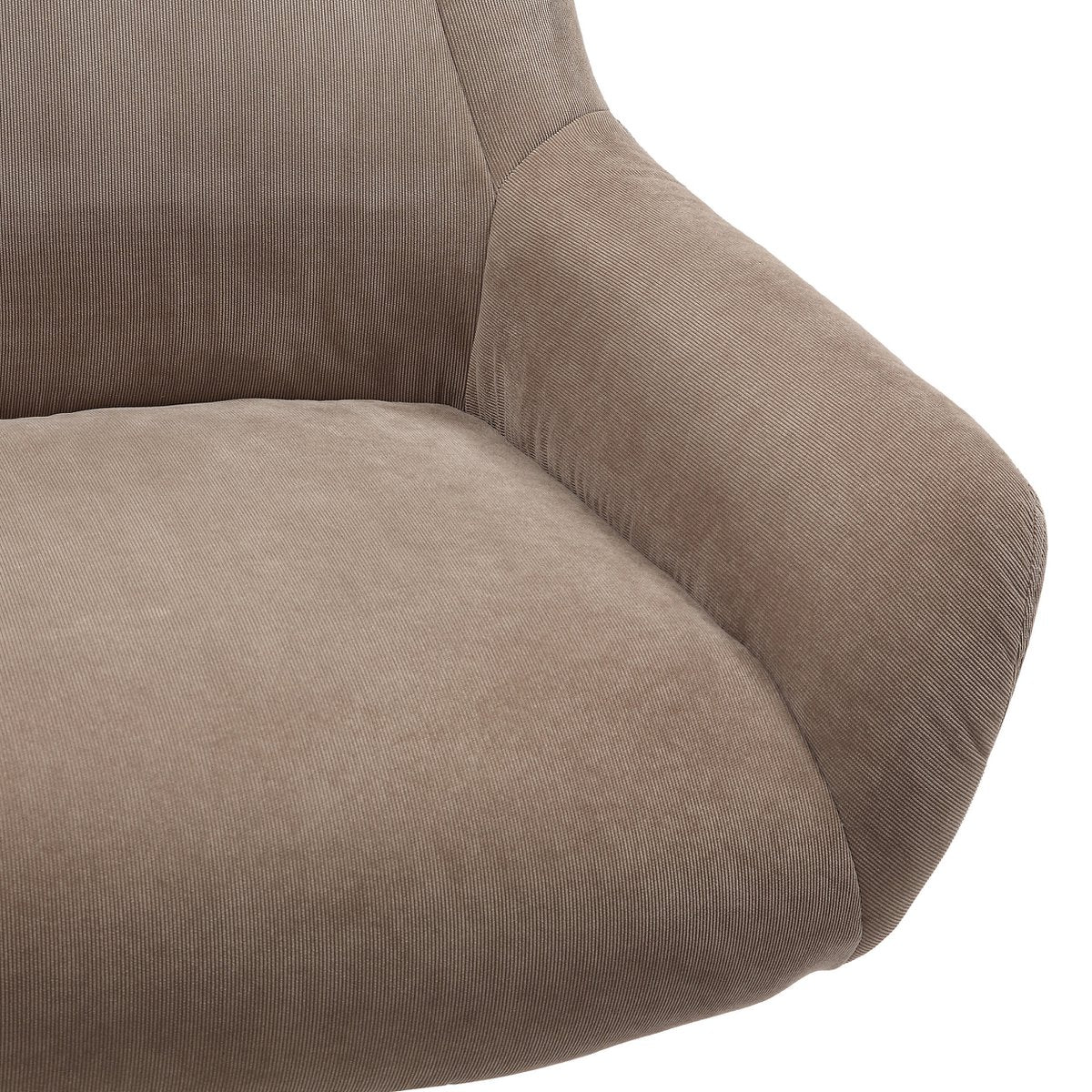 Relaxstoel Bruin met Hocker – Corduroy-Look met Zwart Metalen Frame - SalesFever - Casanovio
