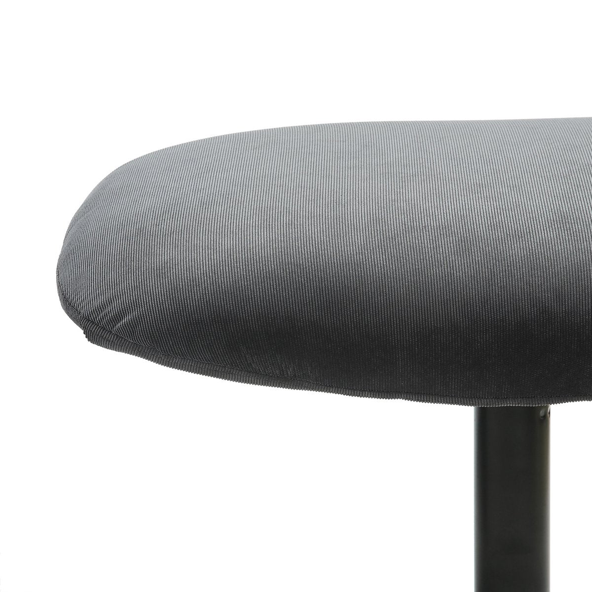 Relaxstoel Donkergrijs inclusief Hocker – Ribstof met Zwart Metalen Frame - SalesFever - Casanovio