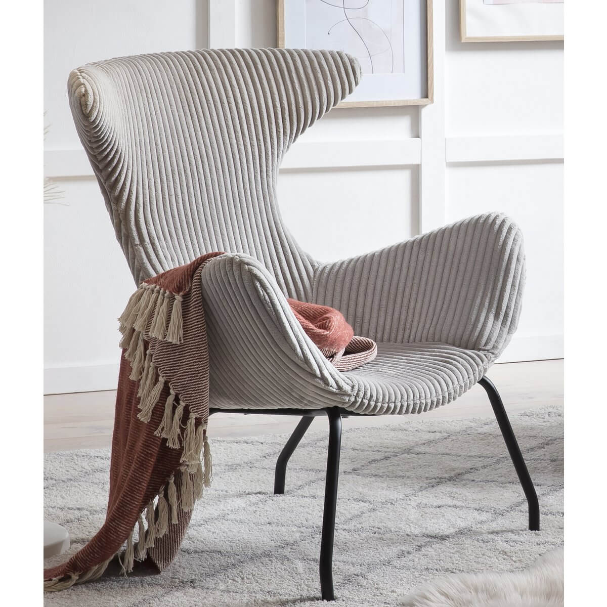 Relax chair Gray textured fabric - SalesFever
