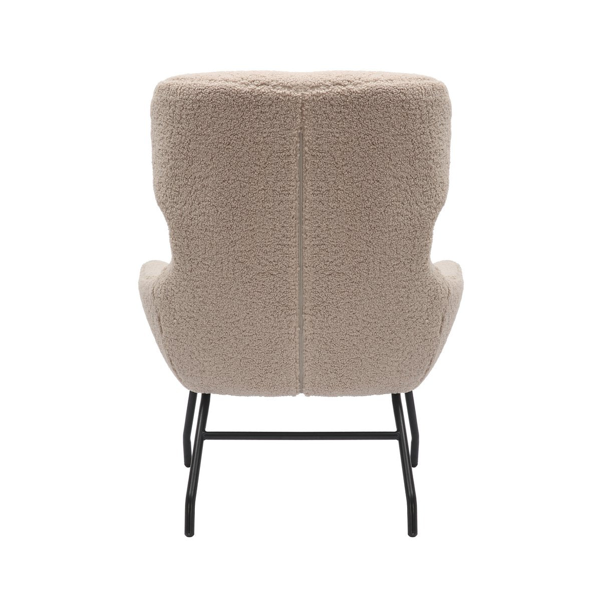 Relaxstoel Taupe met Hocker – Teddy Stof met Zwart Metalen Frame - SalesFever - Casanovio