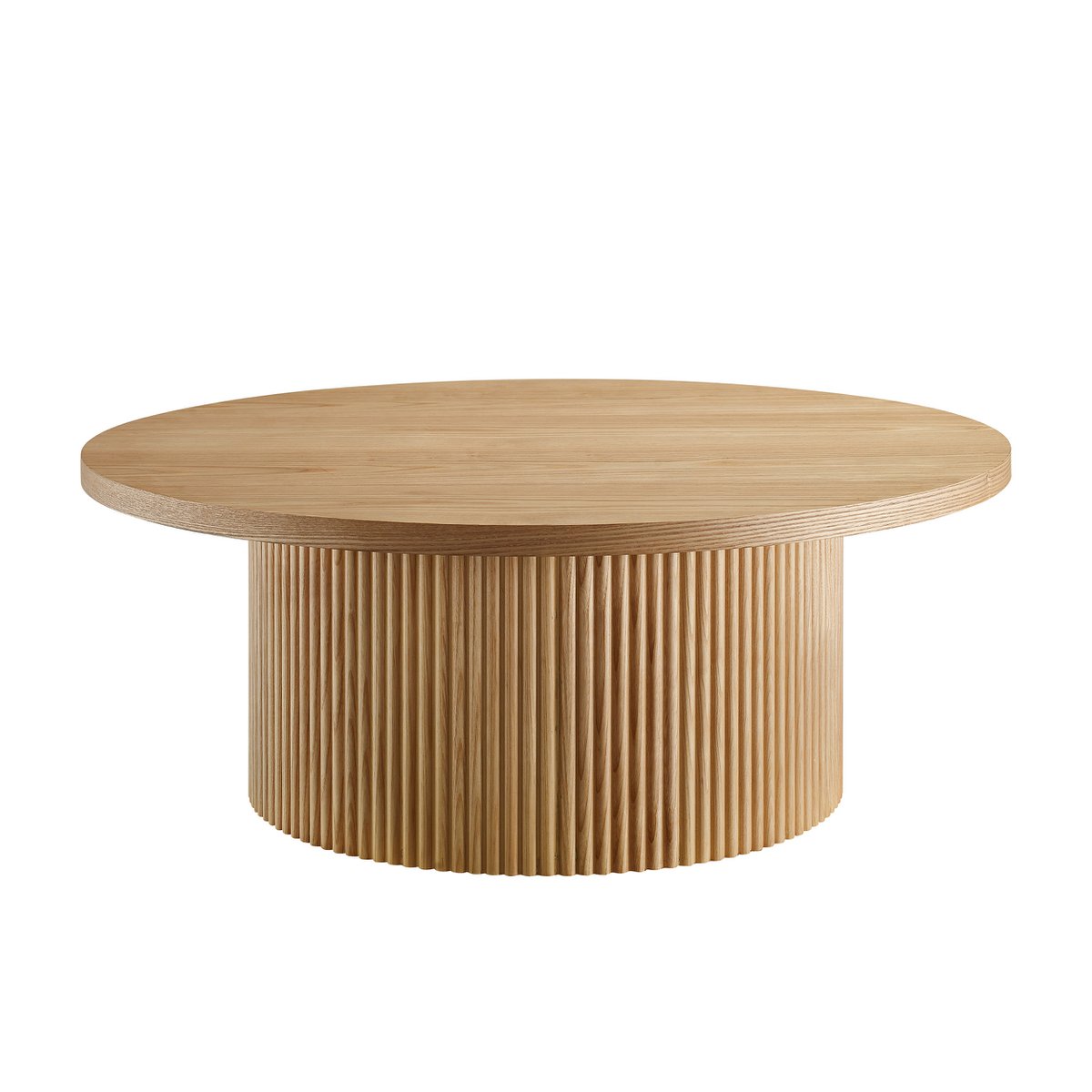 Ronde Salontafel Hout Ø85 cm – Ashfineer & Massief Houten Lamellen - SalesFever - Casanovio