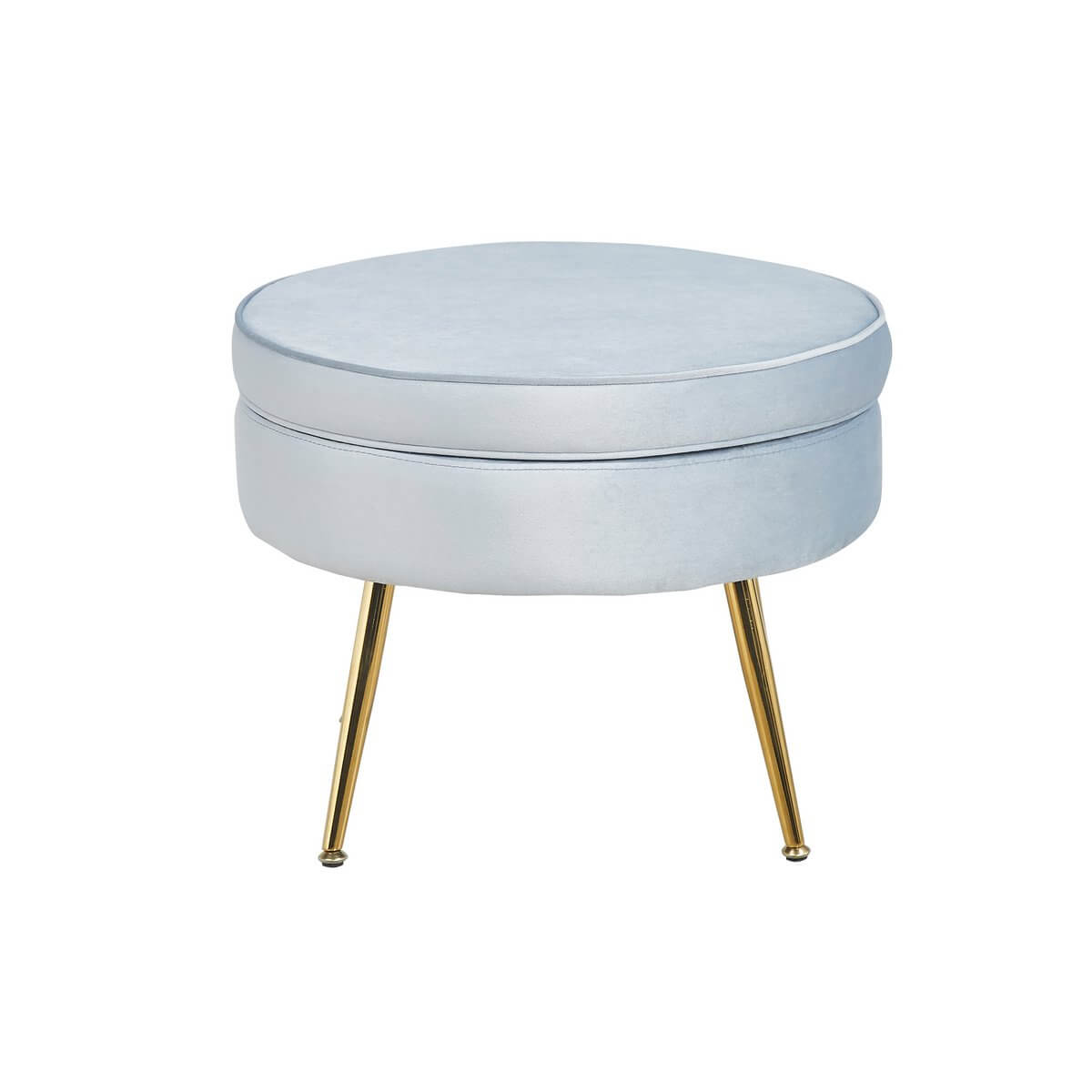 Round pouf in light gray velvet - SalesFever