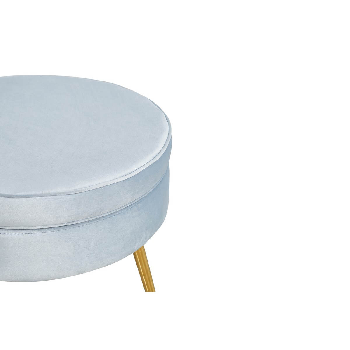 Round pouf in light gray velvet - SalesFever
