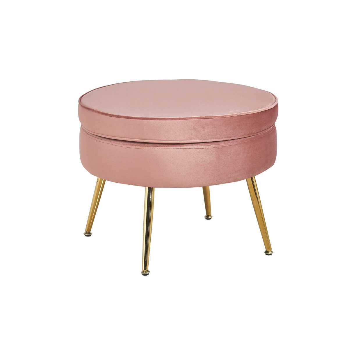 Round pouf in rose velvet - SalesFever