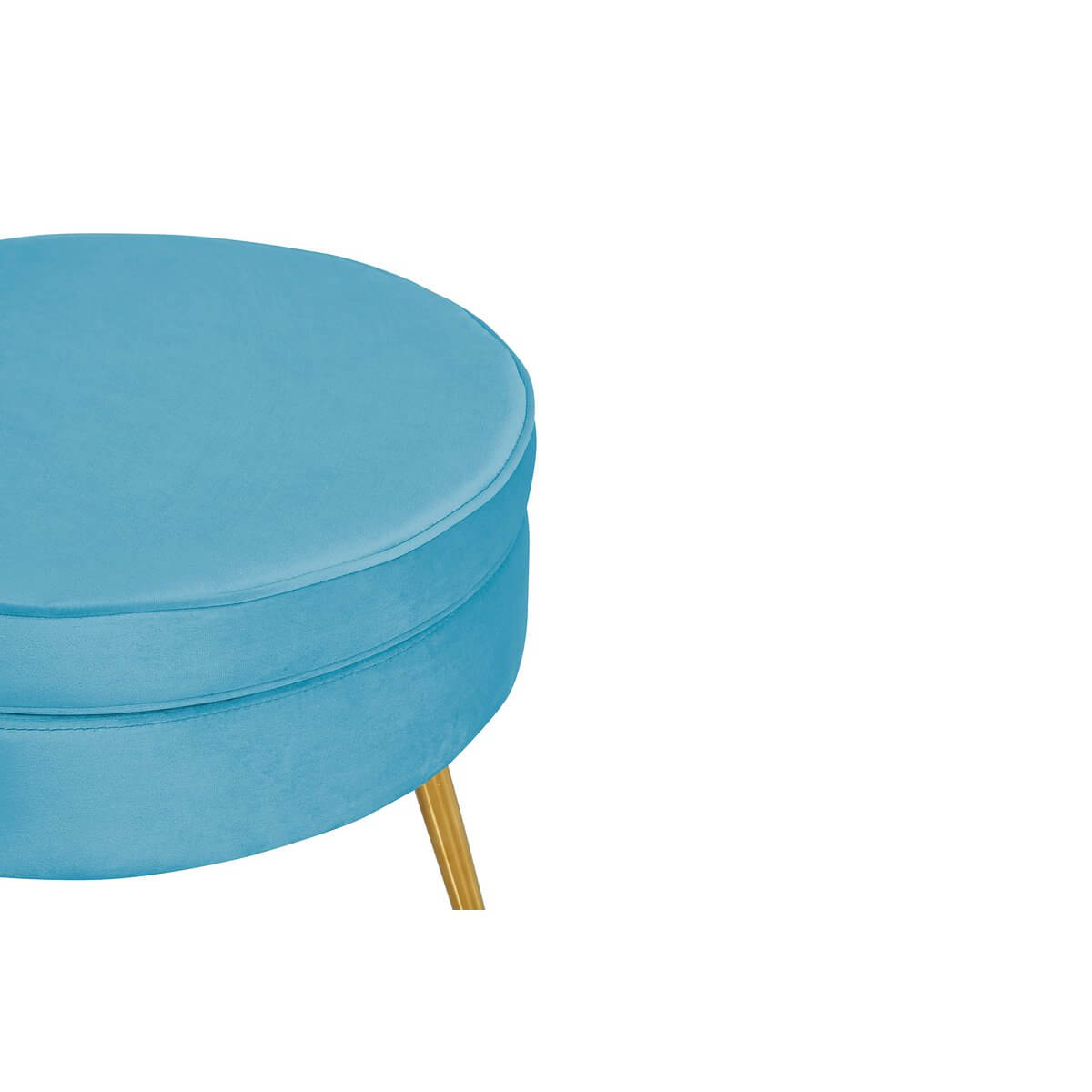 Round velvet pouf blue - SalesFever