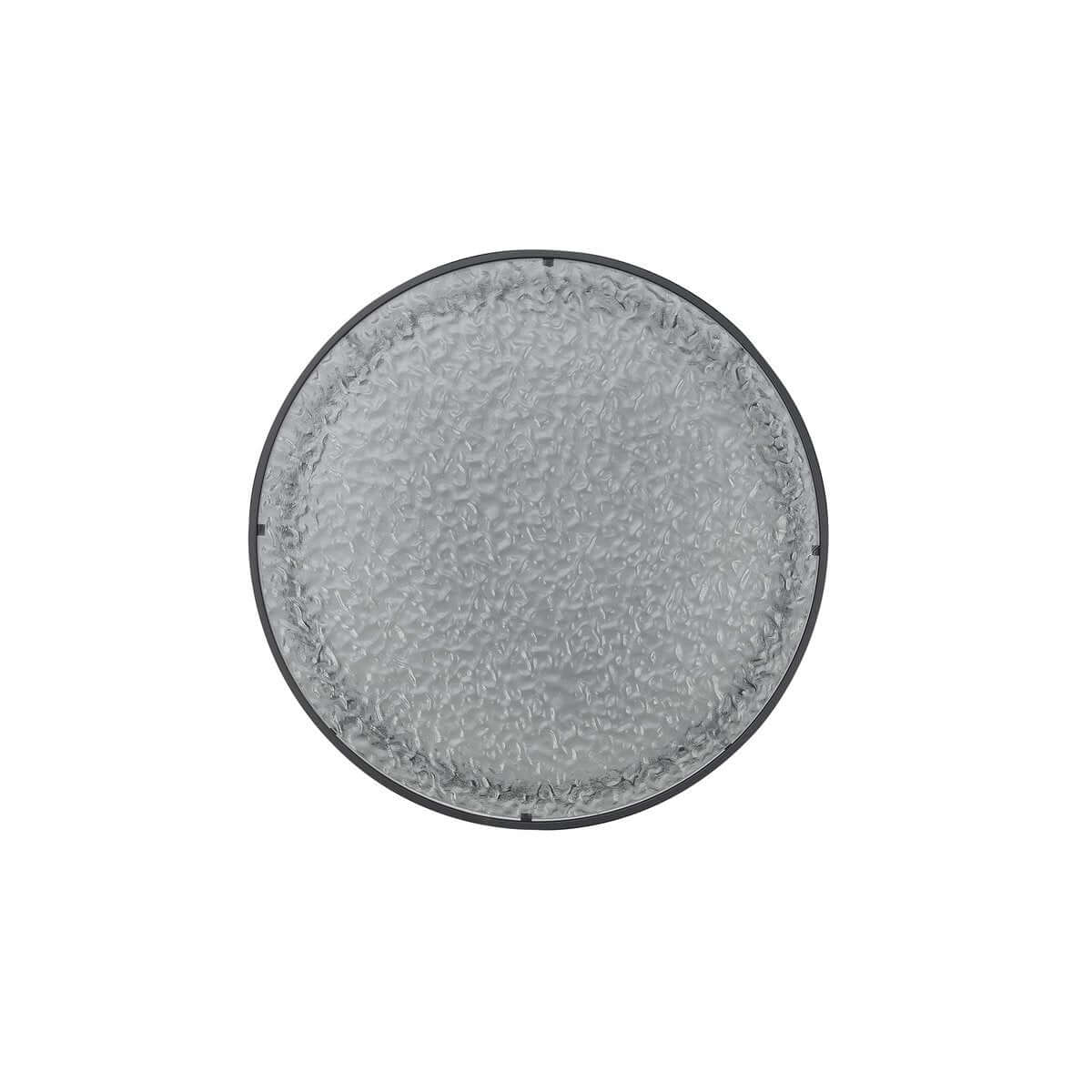 Salontafel rookglas zwart - rond met metalen frame - Ø 80 × 45 cm