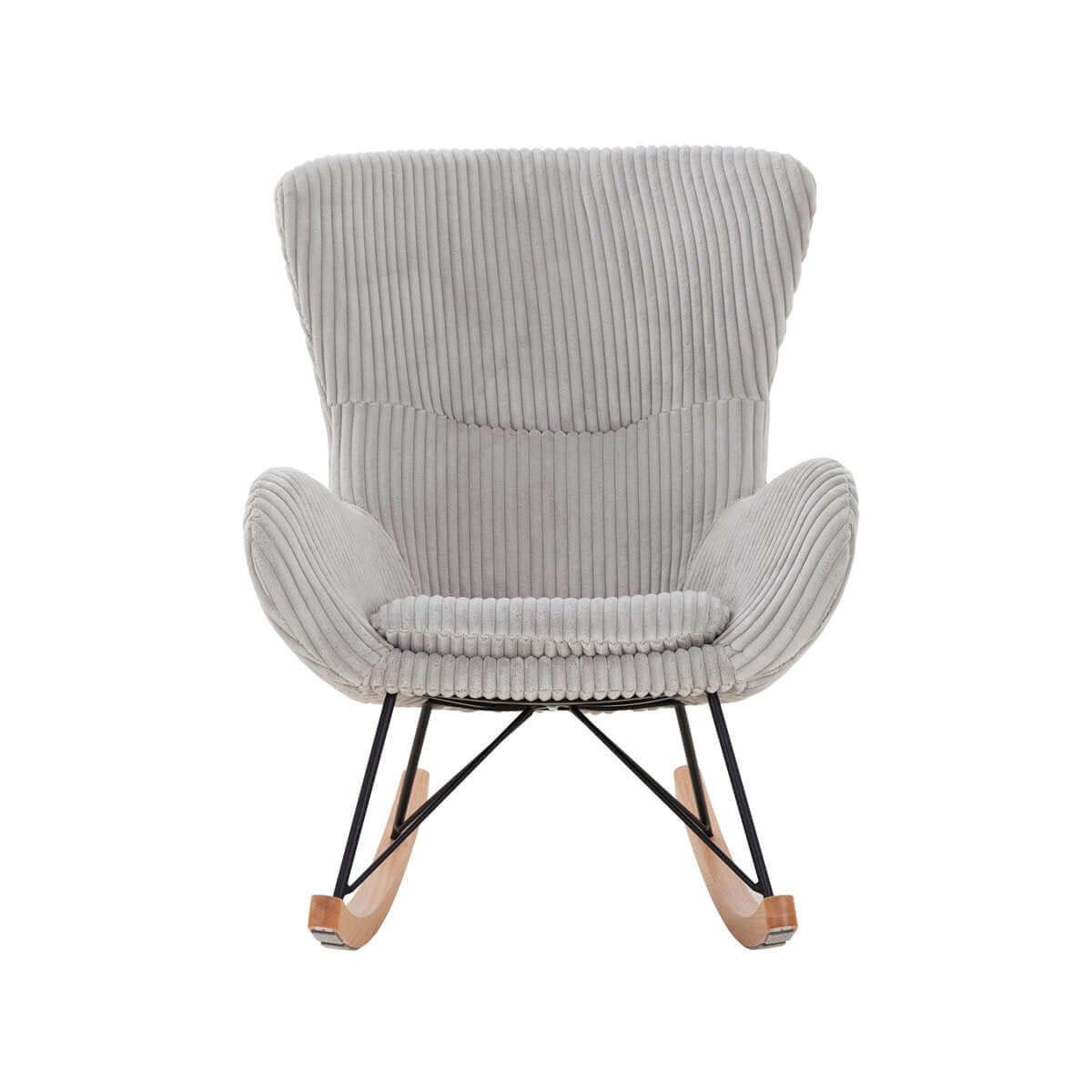 Rocking chair gray with textured fabric - SalesFever
