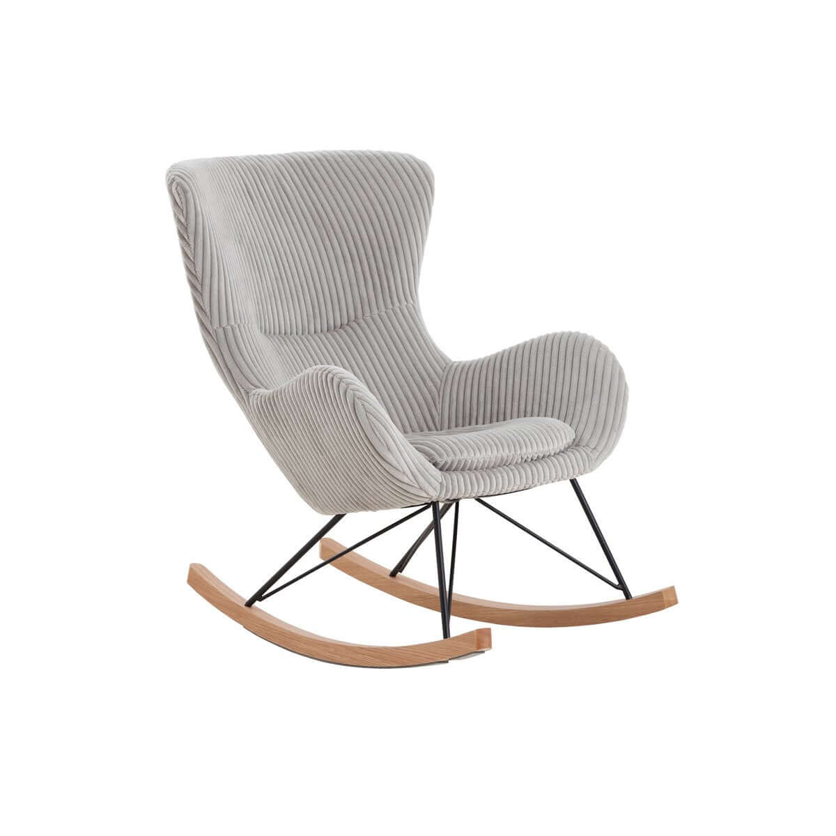Rocking chair gray with textured fabric - SalesFever