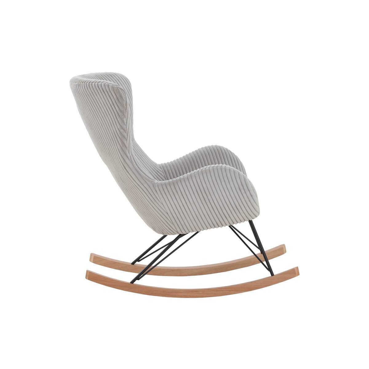 Rocking chair gray with textured fabric - SalesFever