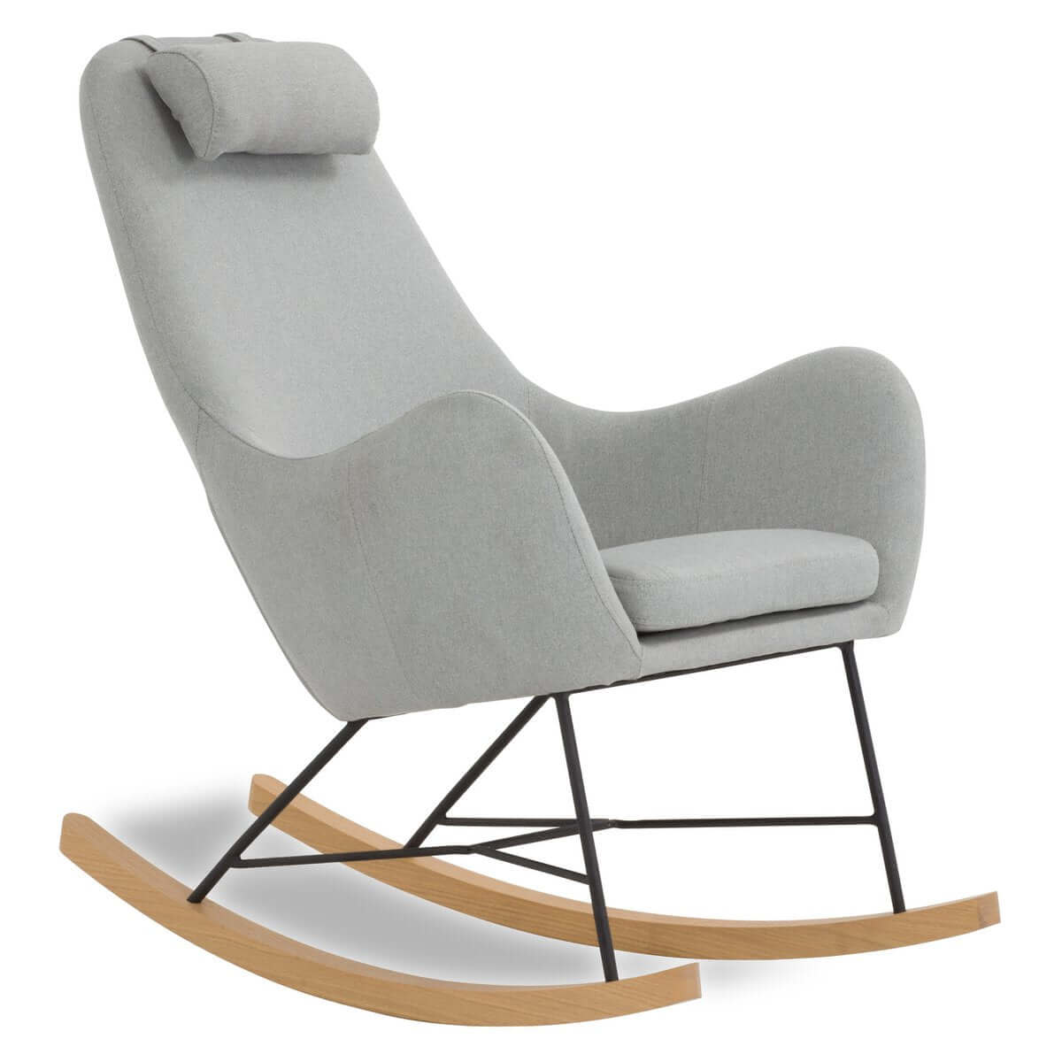 Rocking chair gray textile - SalesFever