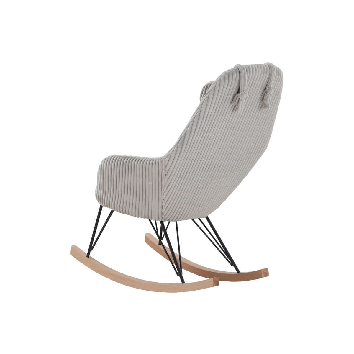 Rocking chair Gray textured fabric - SalesFever