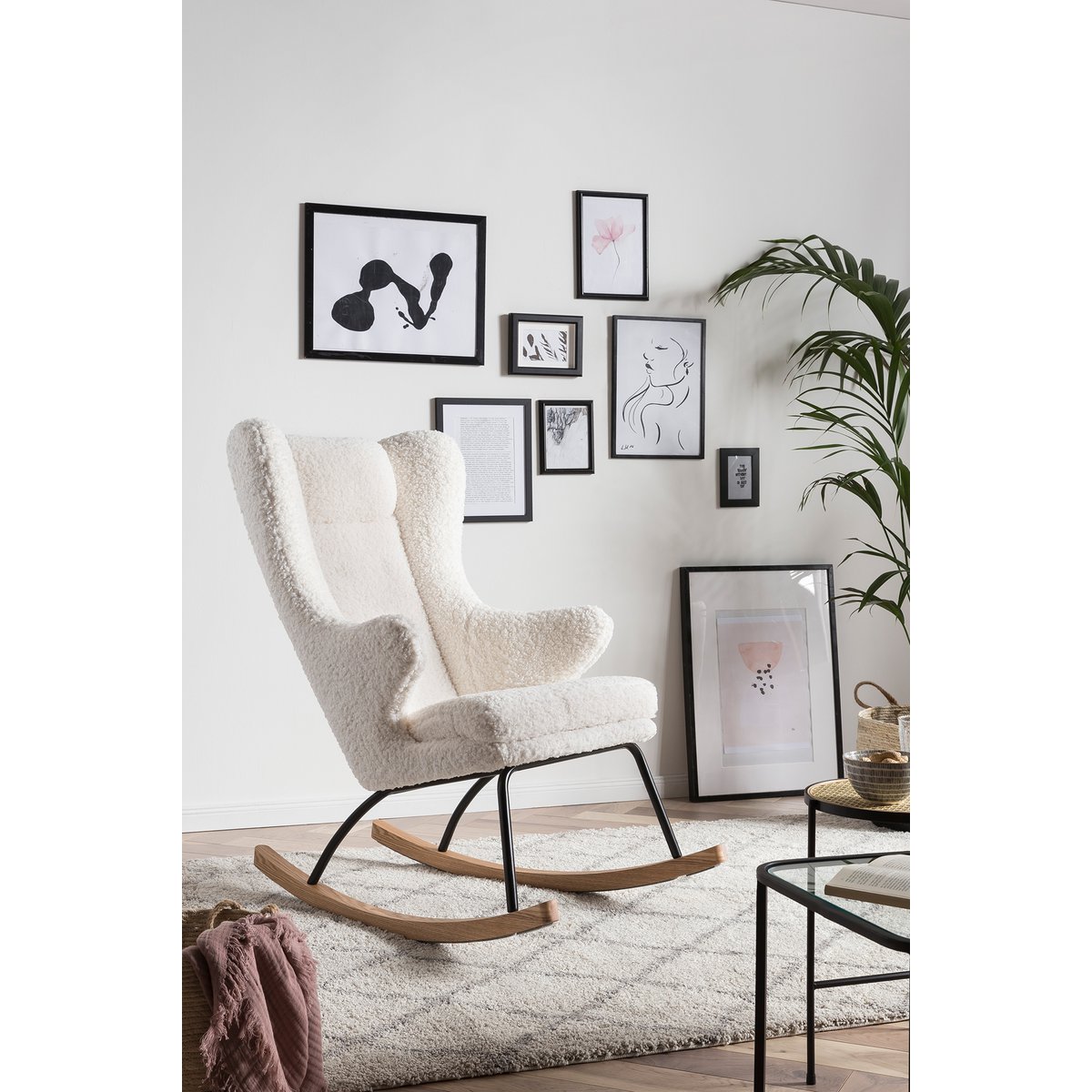 Schommelstoel Teddy Wit – Scandinavisch – Massief Hout & Metaal - SalesFever - Casanovio