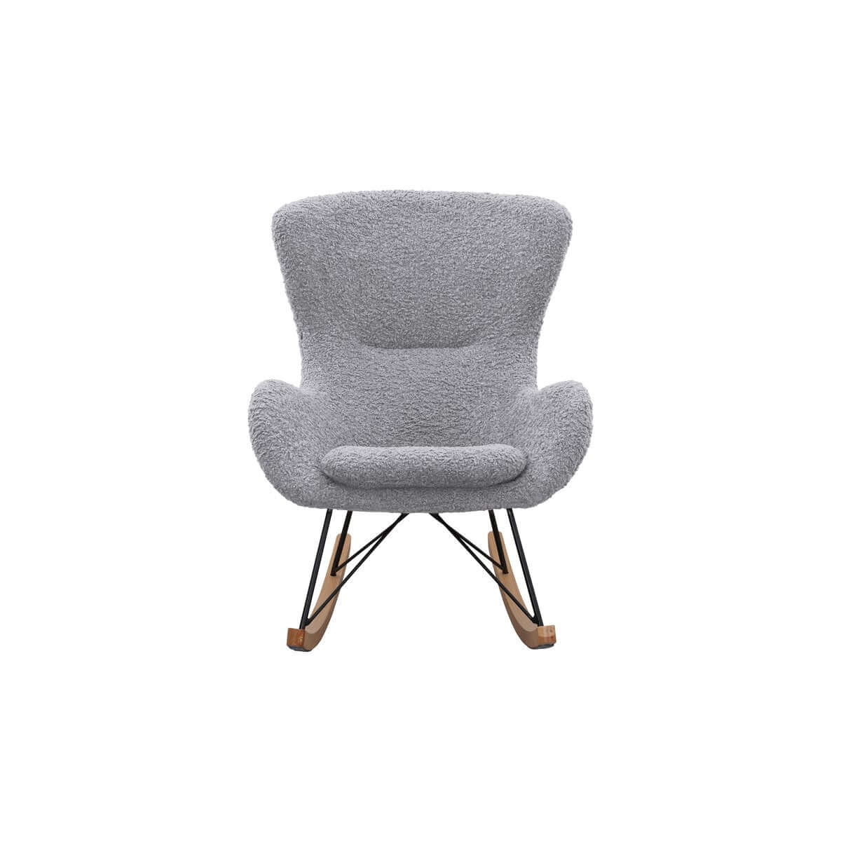 Schaukelstuhl Teddyfell Hellgrau - SalesFever