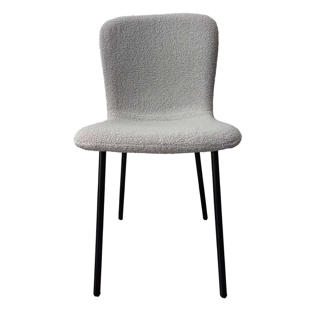 Stuhl Bouclé Optik 4er Set Hellgrau - SalesFever