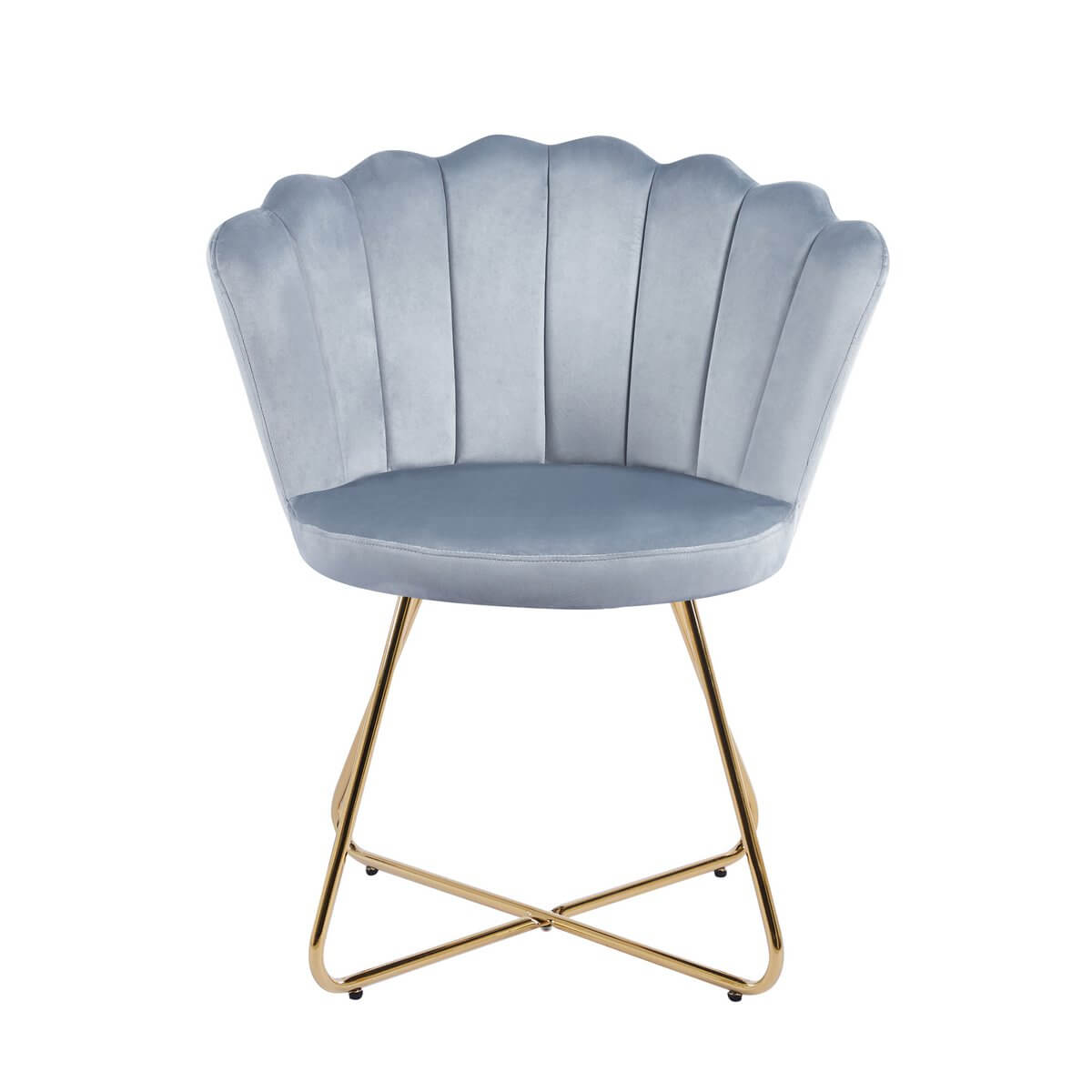 Set of 2 velvet shell chairs in light gray - SalesFever