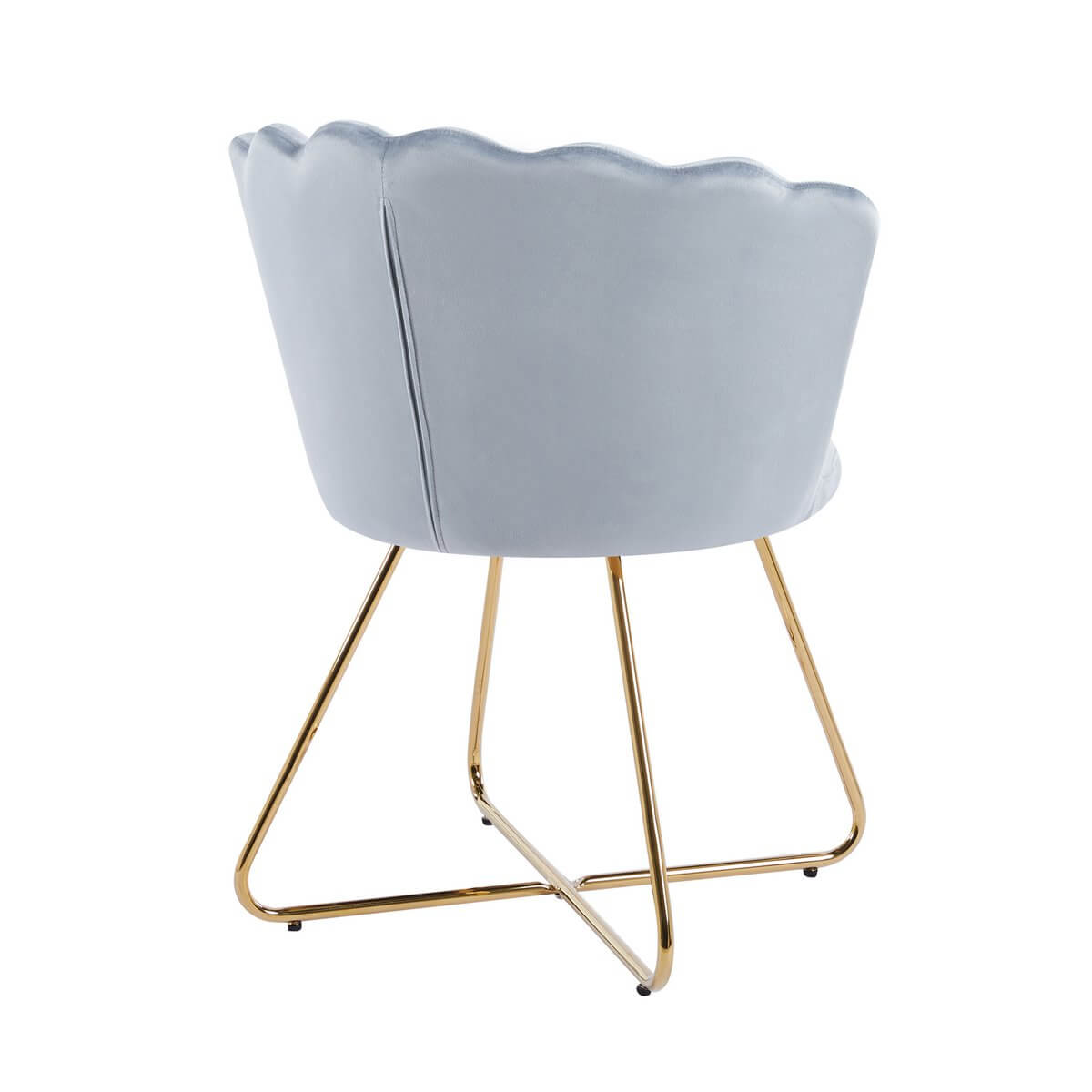 Set of 2 velvet shell chairs in light gray - SalesFever