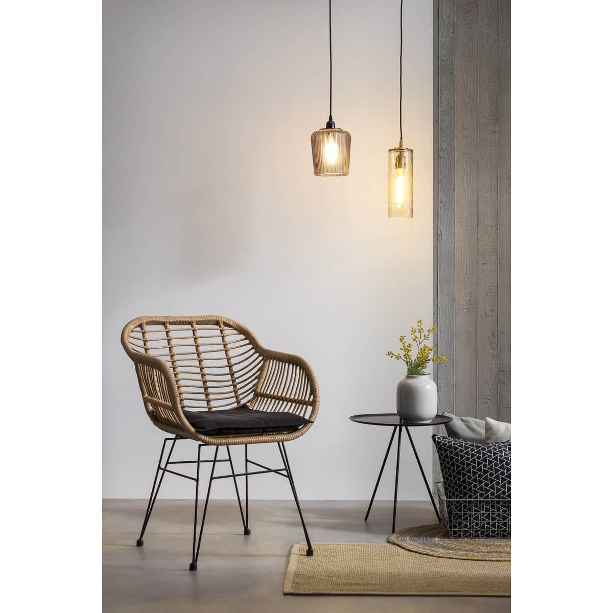 Set of 2 armchairs in rattan look, natural - SalesFever