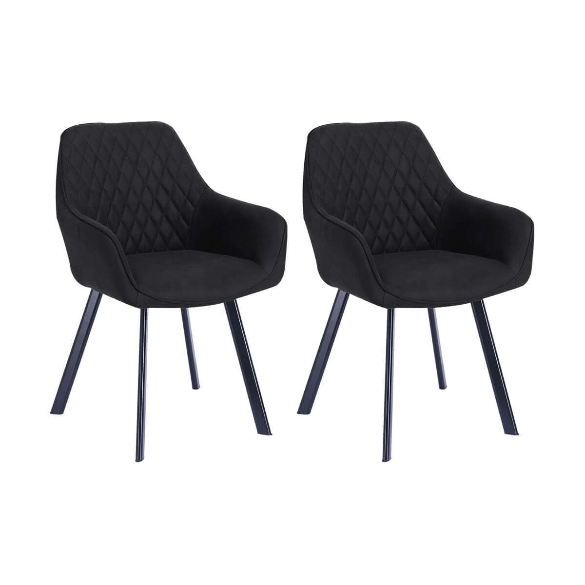 Set of 2 armchairs, anthracite microfibre - SalesFever