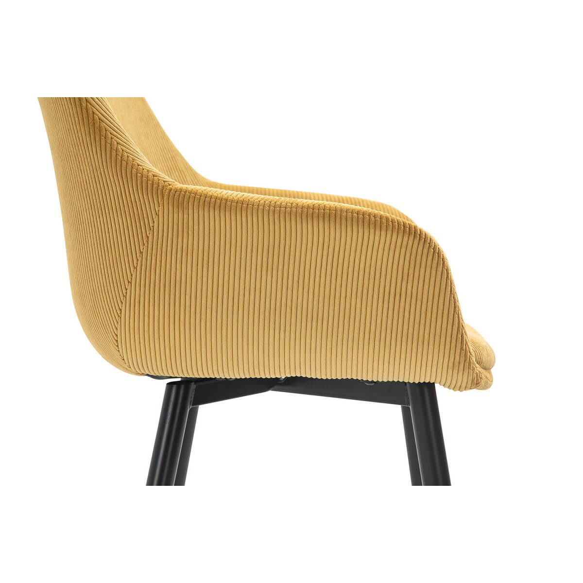 Set of 2 corduroy armchairs, gold - SalesFever