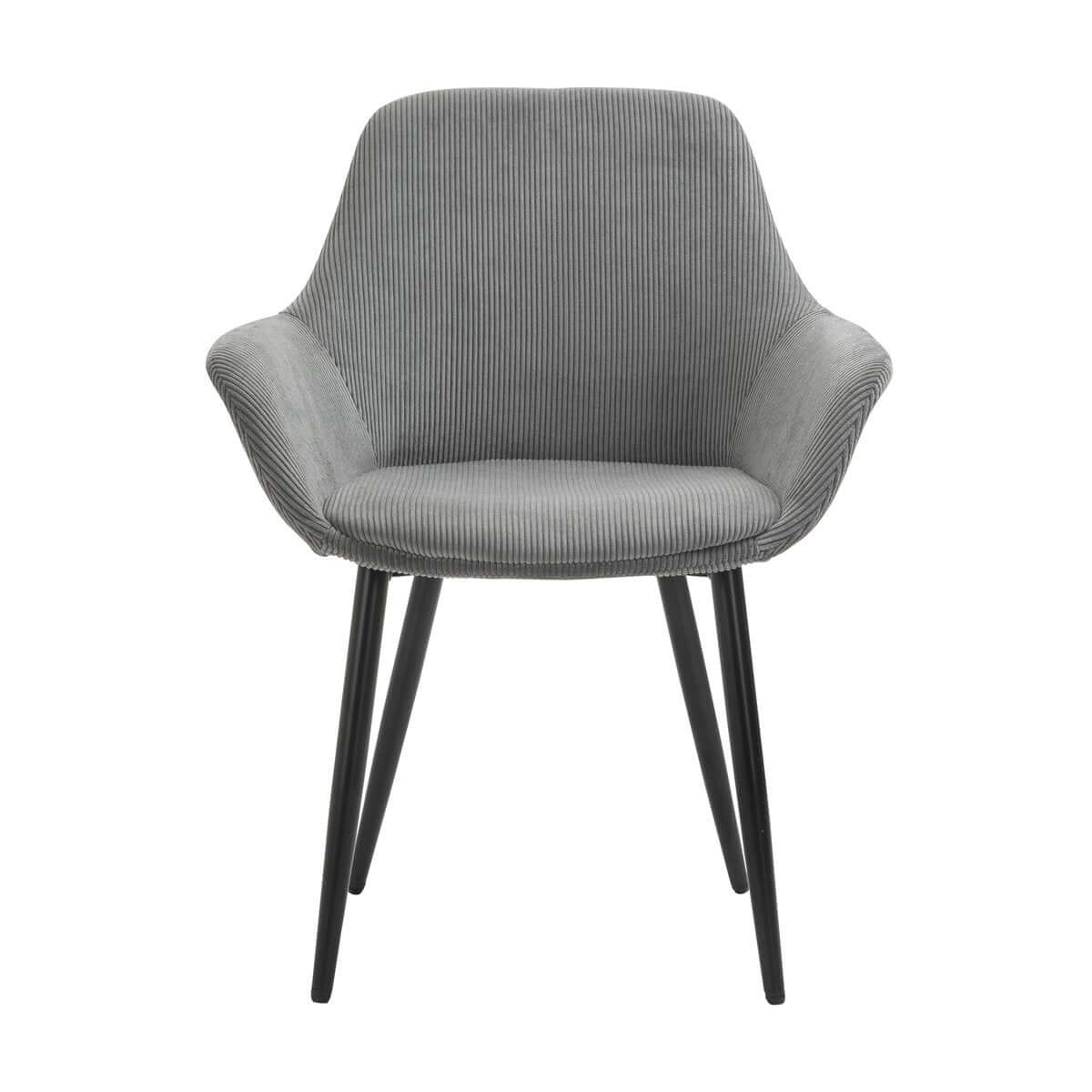 Set of 2 corduroy armchairs grey - SalesFever