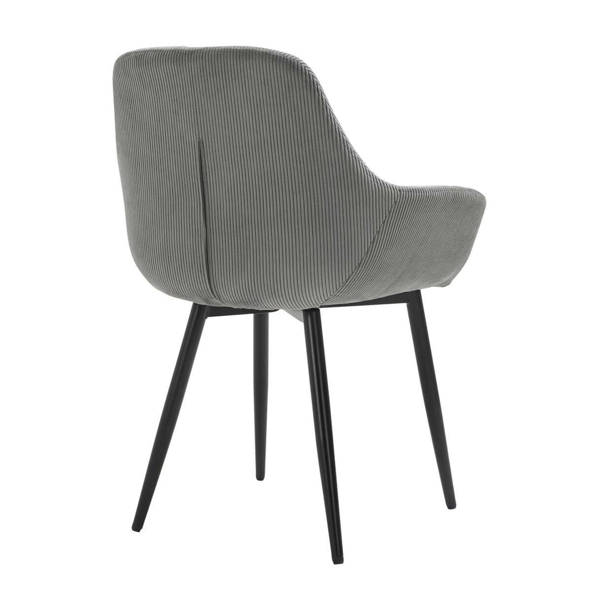 Set of 2 corduroy armchairs grey - SalesFever