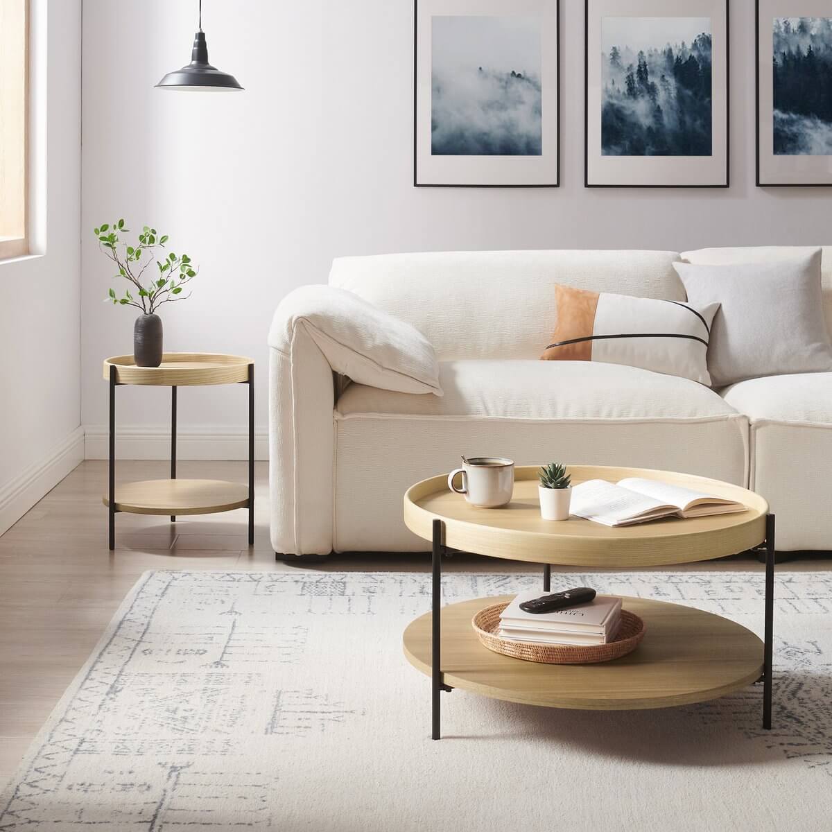 Set van 2 eiken salontafels - SalesFever