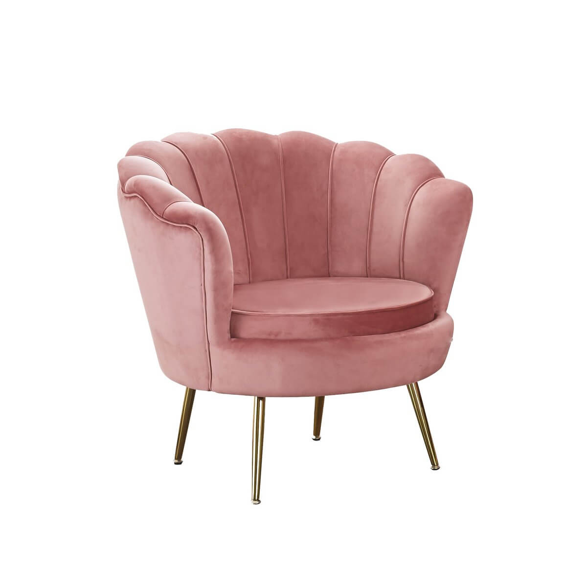 Shell armchair in velvet Rose - SalesFever