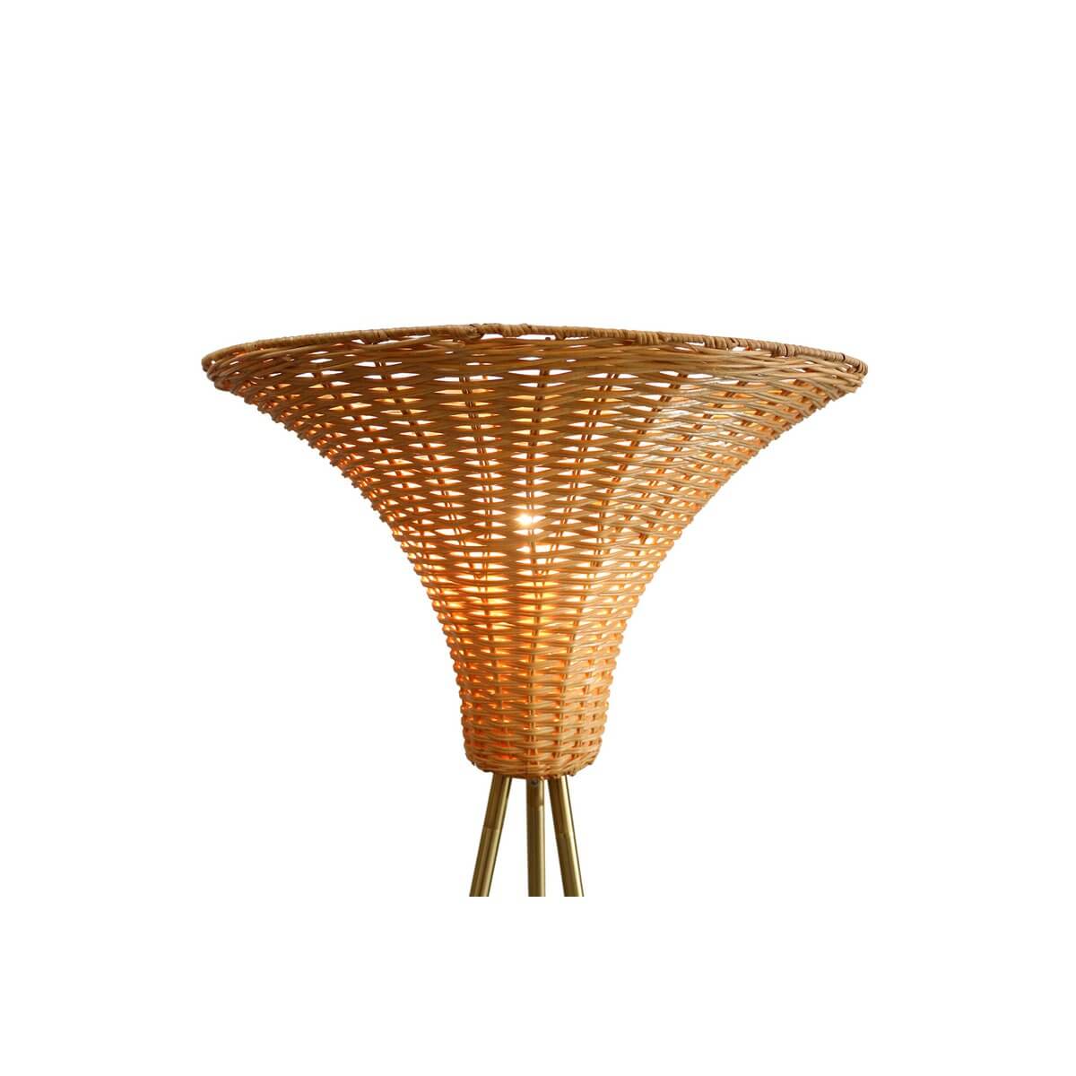 Floor lamp with braided shade brass/natural 150 cm - SalesFever