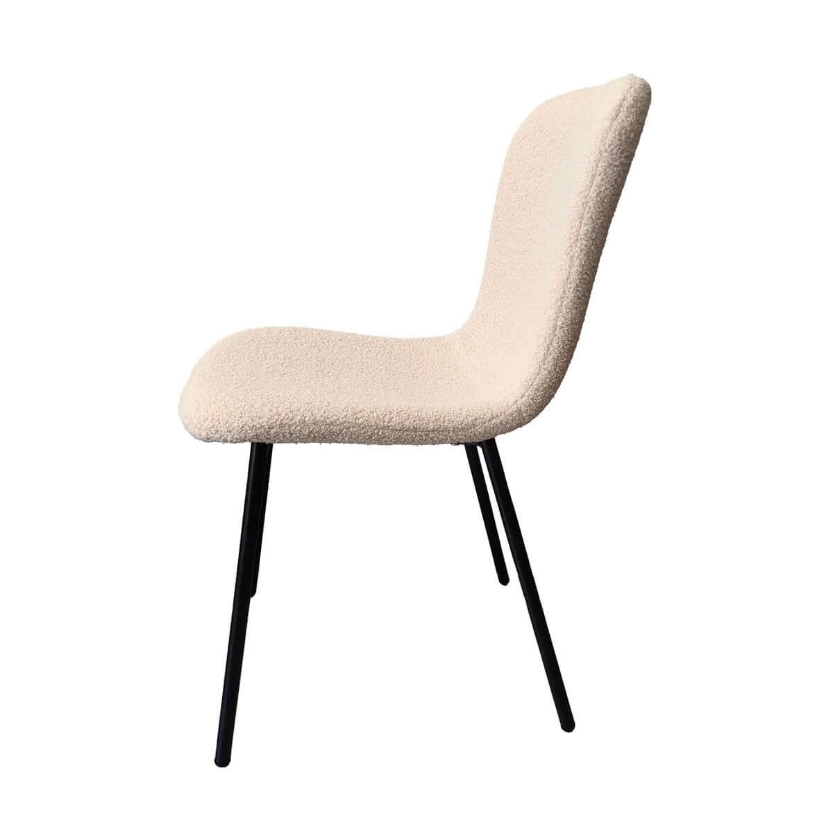 Bouclé look chair set of 4 beige - SalesFever