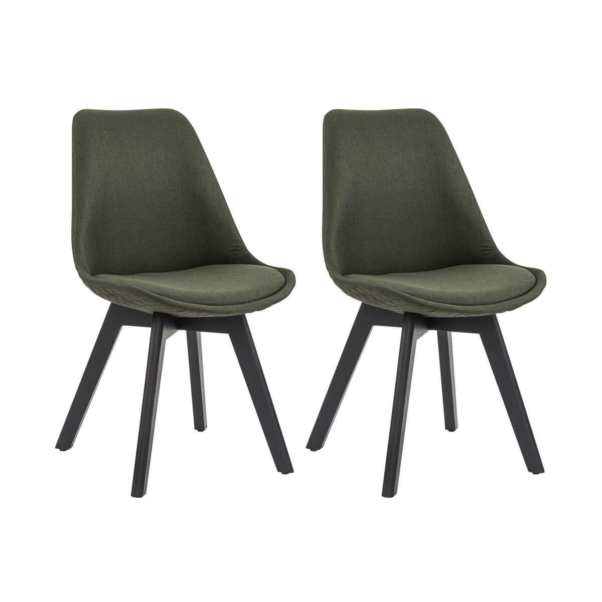 Chair set of 2 green textile - SalesFever