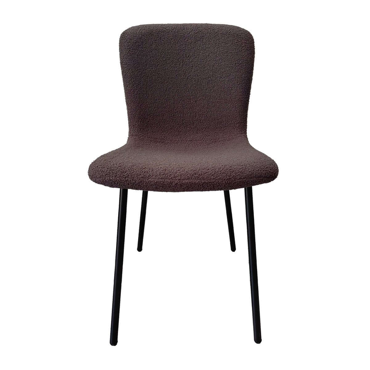 Bouclé look chair set of 4 dark gray - SalesFever