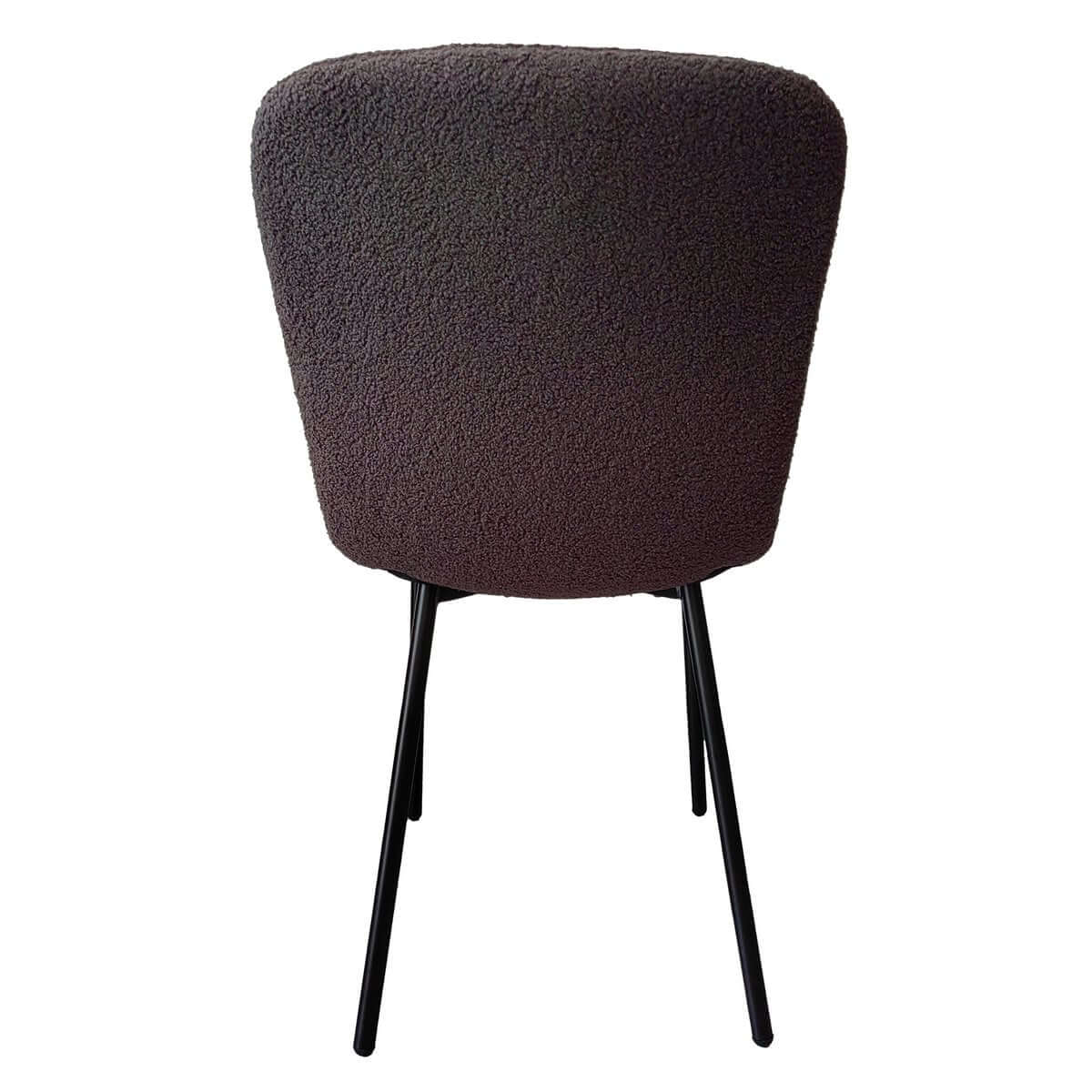 Bouclé look chair set of 4 dark gray - SalesFever