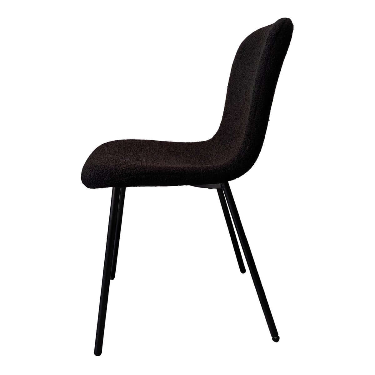 Bouclé look chair set of 4 black - SalesFever